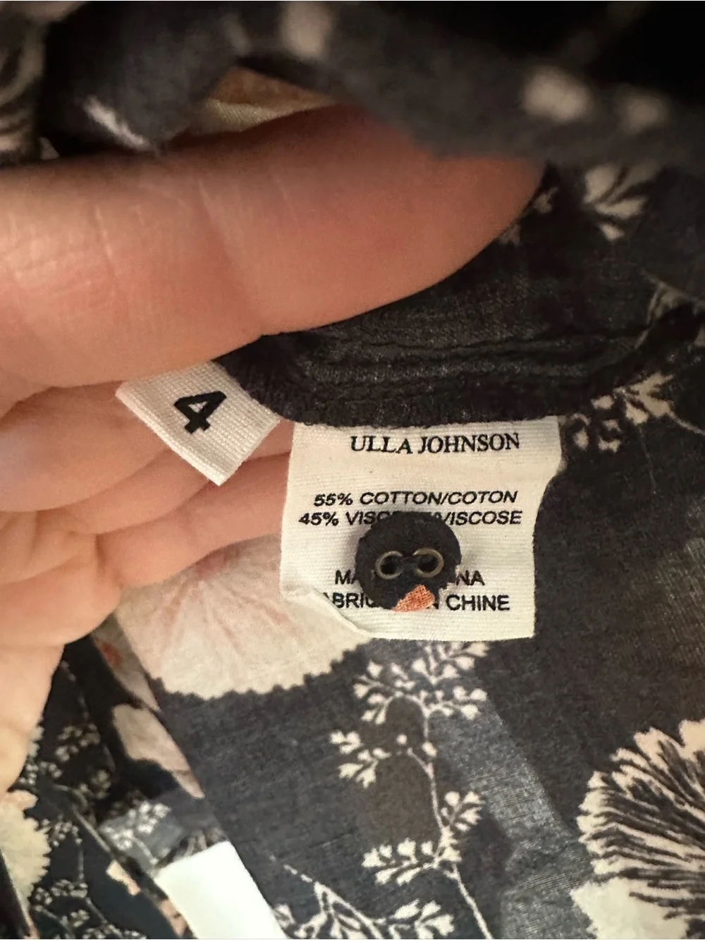 ULLA JOHNSON Dionne Belted Long-Sleeve Blouse size 4